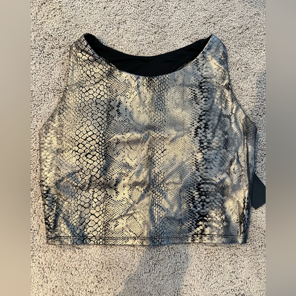 Mono B Metallic Snake Print Sports Bra